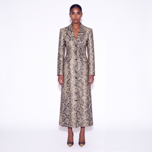 Blake Snake Skin Long Coat