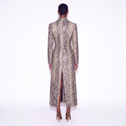 BLAKE SNAKE SKIN MAXI COAT