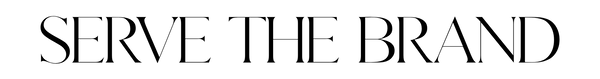 Text 'SERVE THE BRAND' in black on a white background